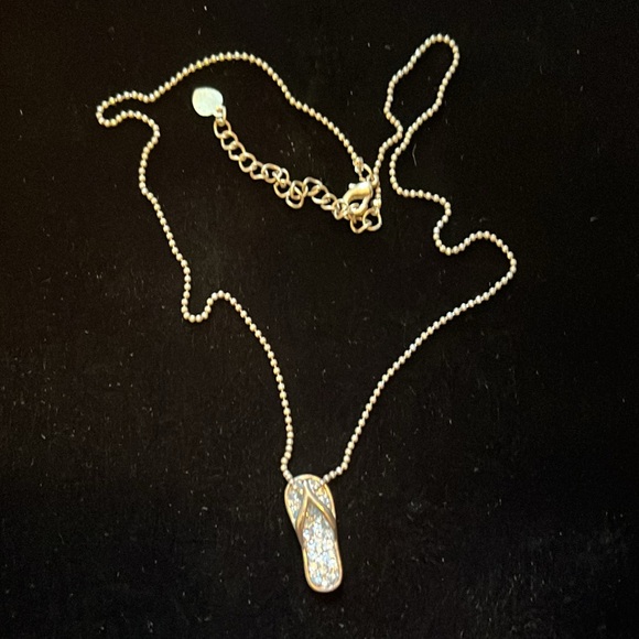 Silver Zirconia Sandal Necklace - Picture 17 of 17